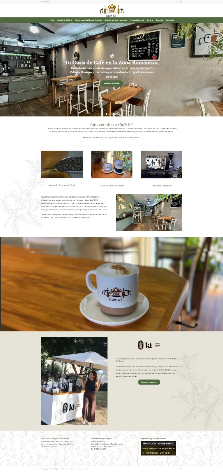 Cafe KT: vista completa del sitio
